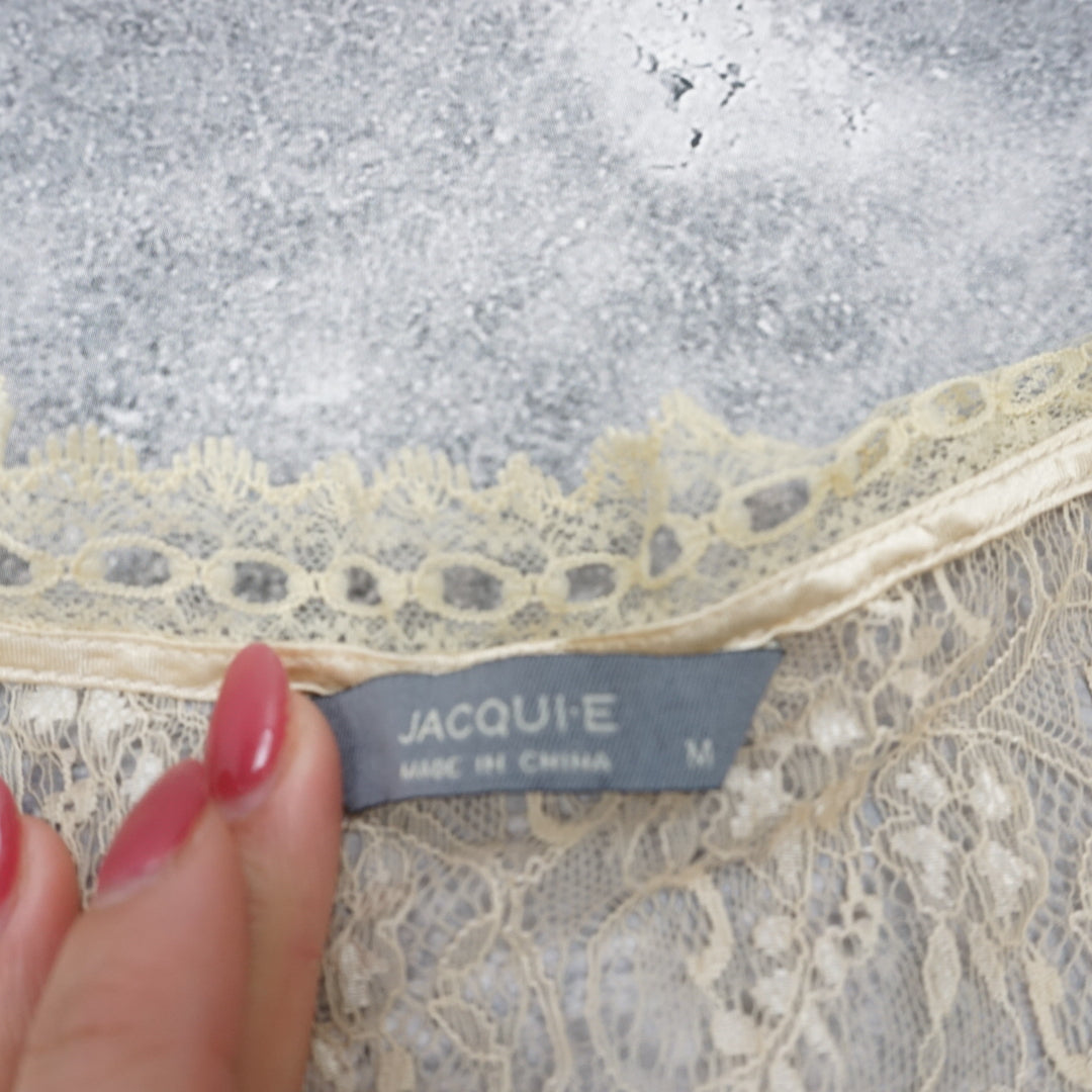 2000s Jacqui-E Lace Overlay Top