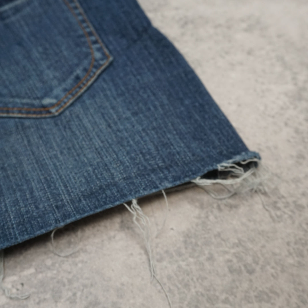 Denim Raw Hem Mini Skirt