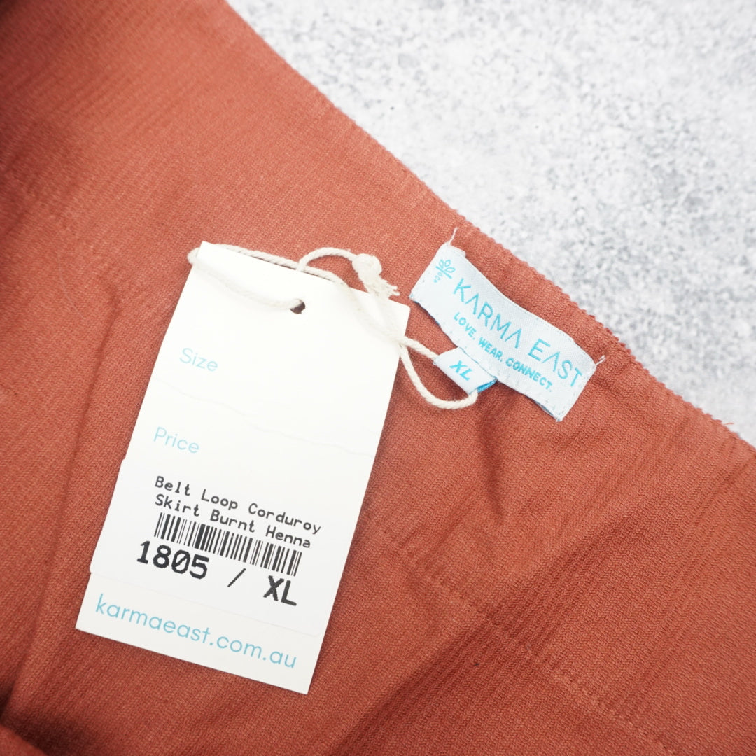 Karma East Belt Loop Corduroy Skirt