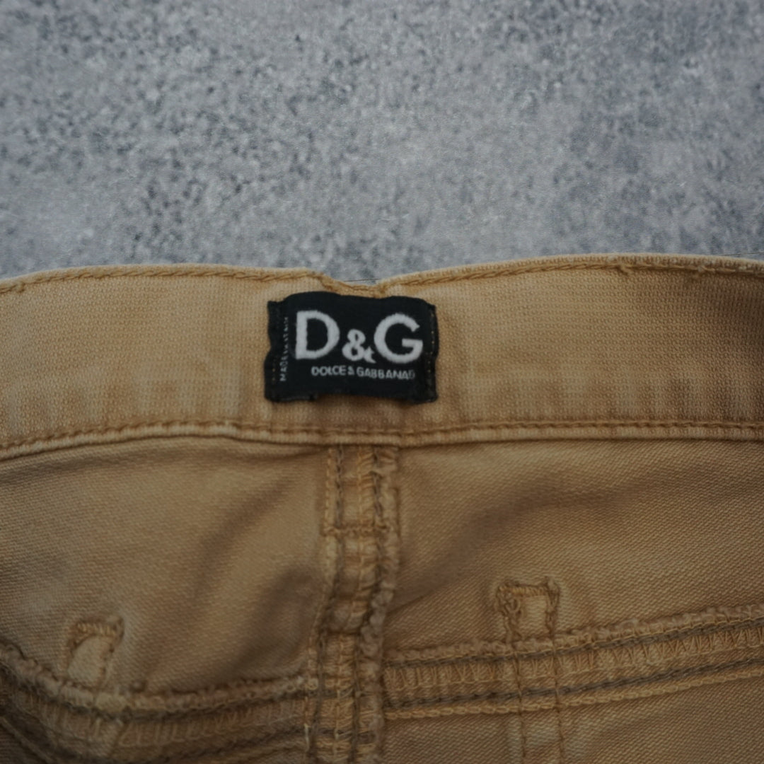2000s Dolce & Gabbana Tan Flare Jeans