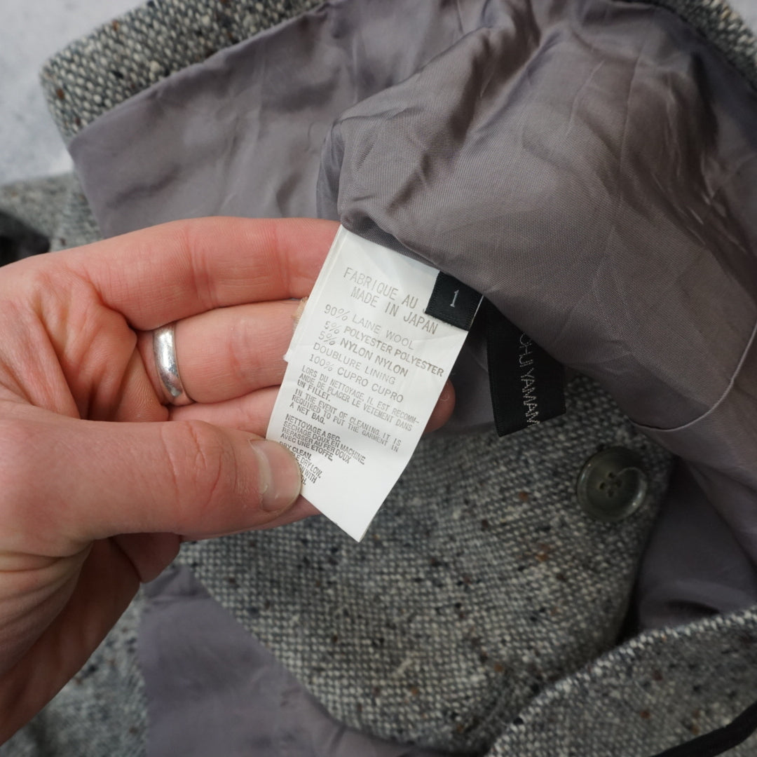 2000s Yohji Yamamoto Tweed Wool Double Breasted Blazer
