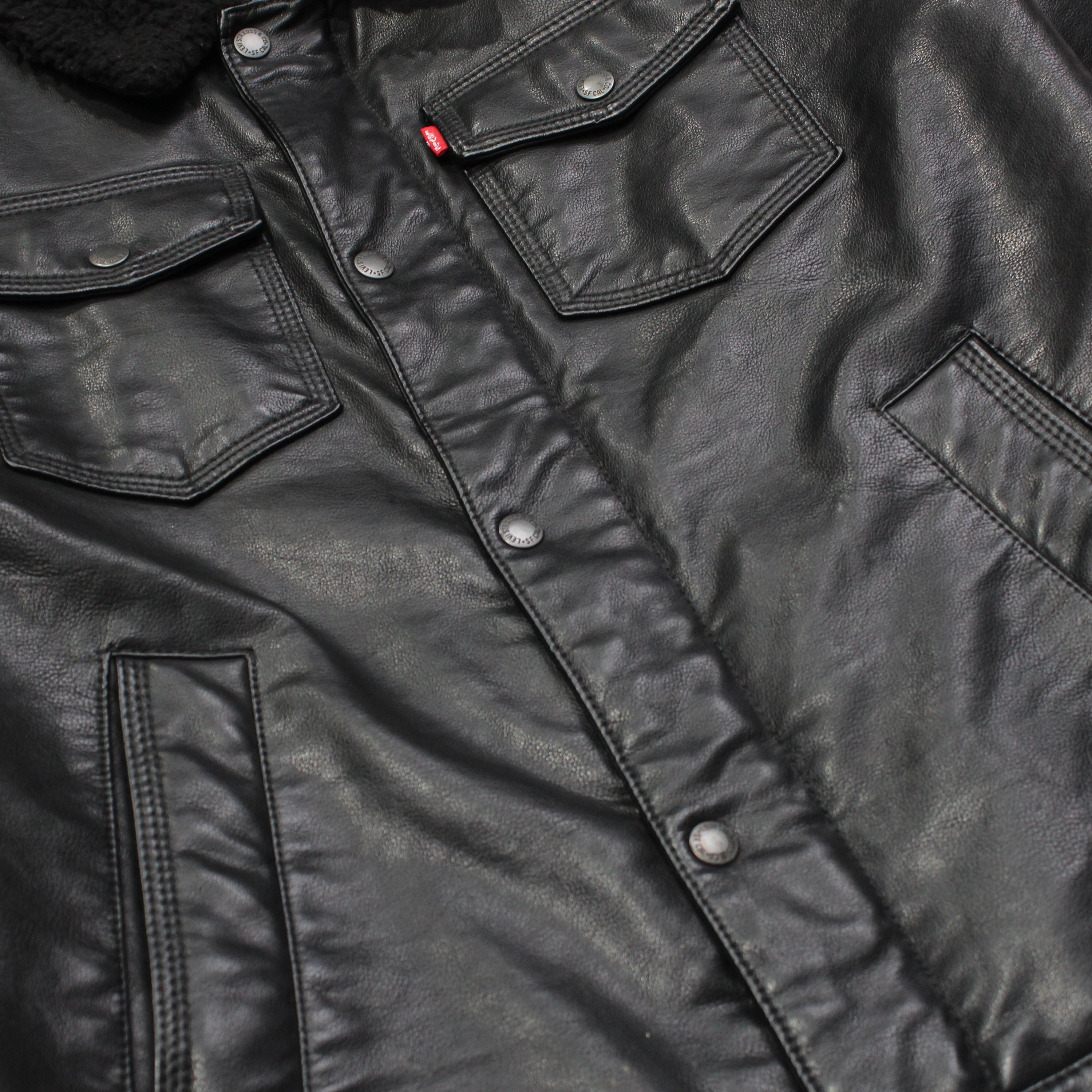 2000s Levi's Fleece Lined PU Leather Jacket
