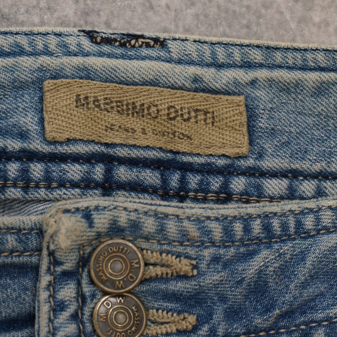 90s Massimo Dutti Low Rise Cargo Pocket Mini Skirt Denim