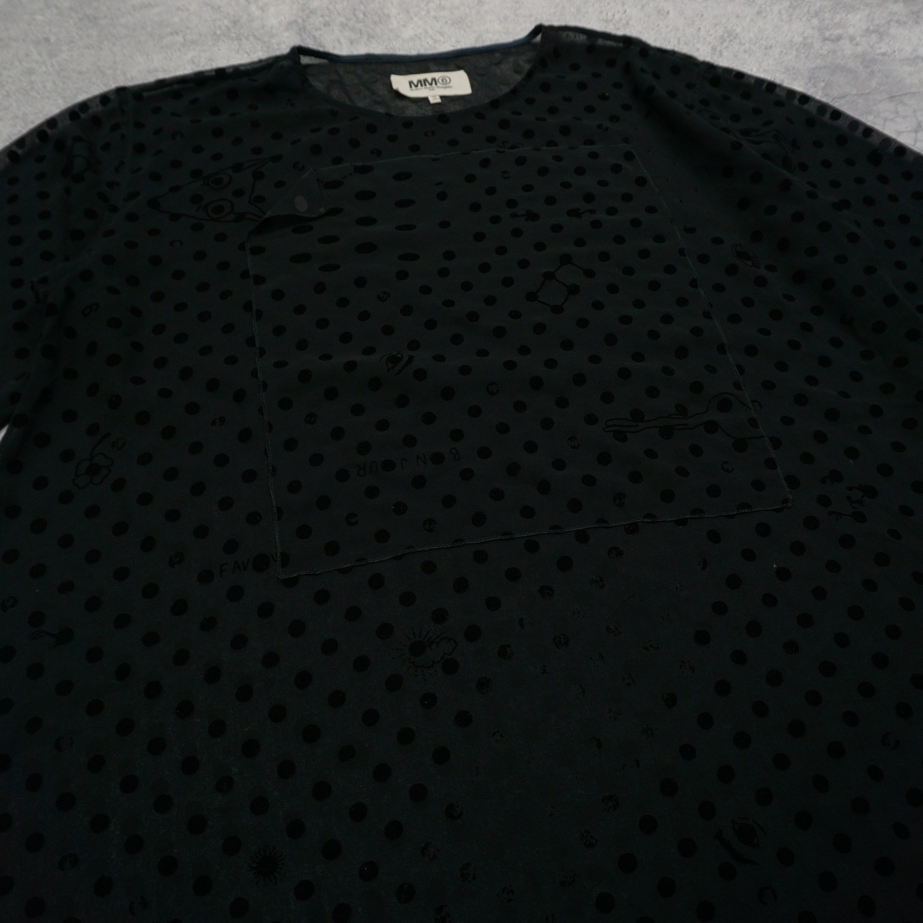 Maison Margiela MM6 Sheer Polka Dot Top