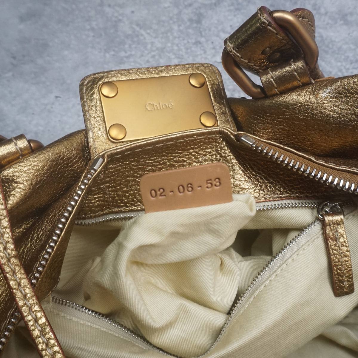 Chloé Paddington Gold Leather Handbag