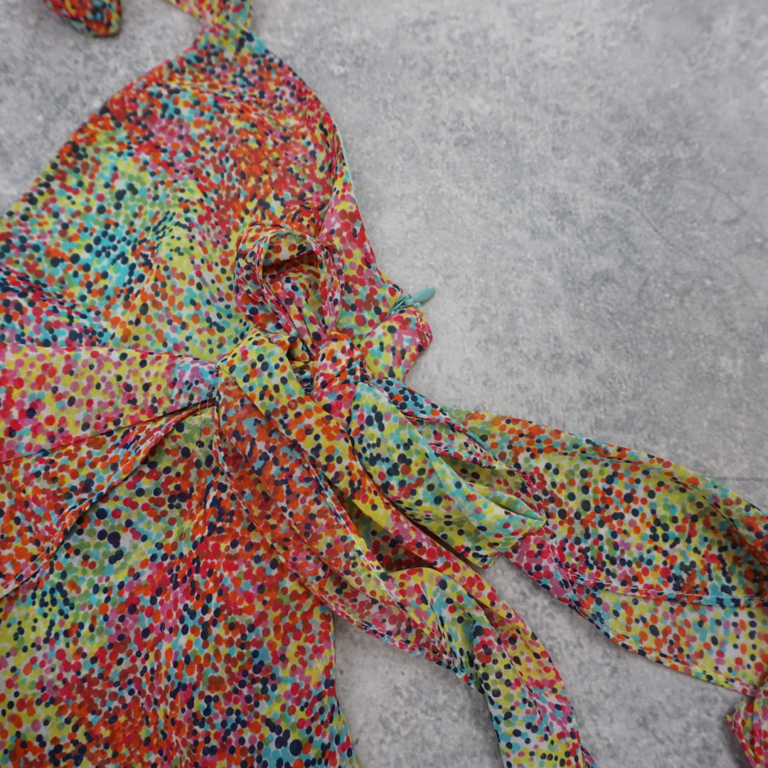 2000s Colorful Halter Neck Top