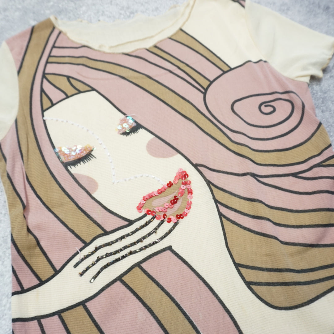 2000s Graphic Sequin T-Shirt