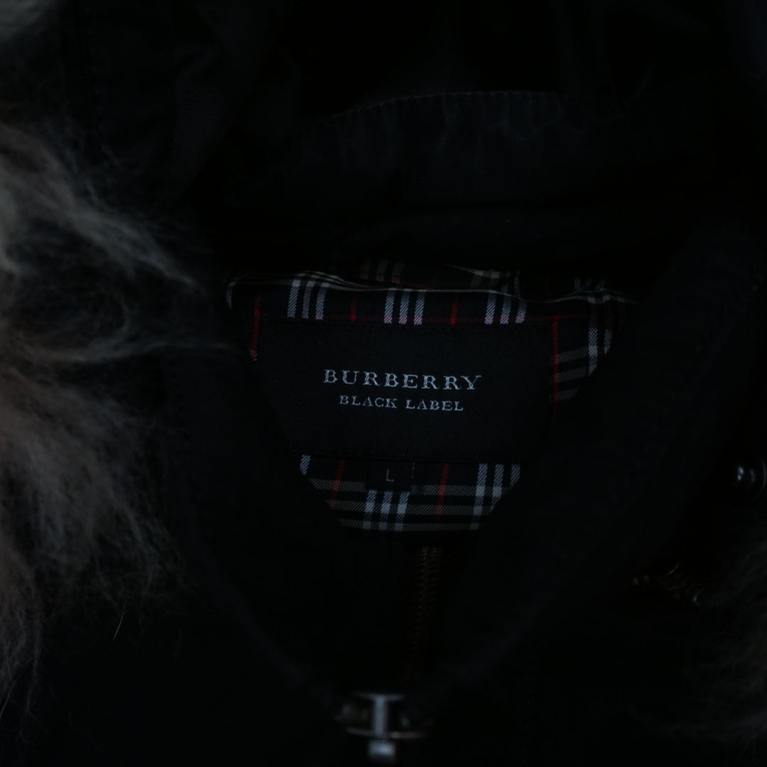 2000s Burberry Black Label Fur Hood Coat