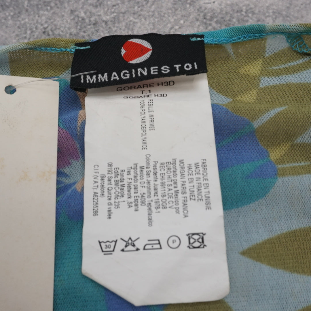 90s Immaginestoi Floral Wrap Blouse