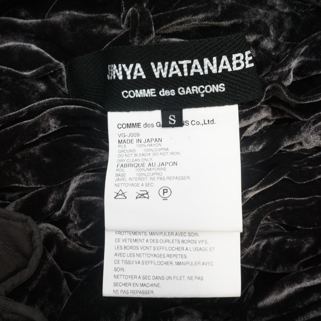 2000s Junya Watanabe Velvet Pleated Ruffle Jacket