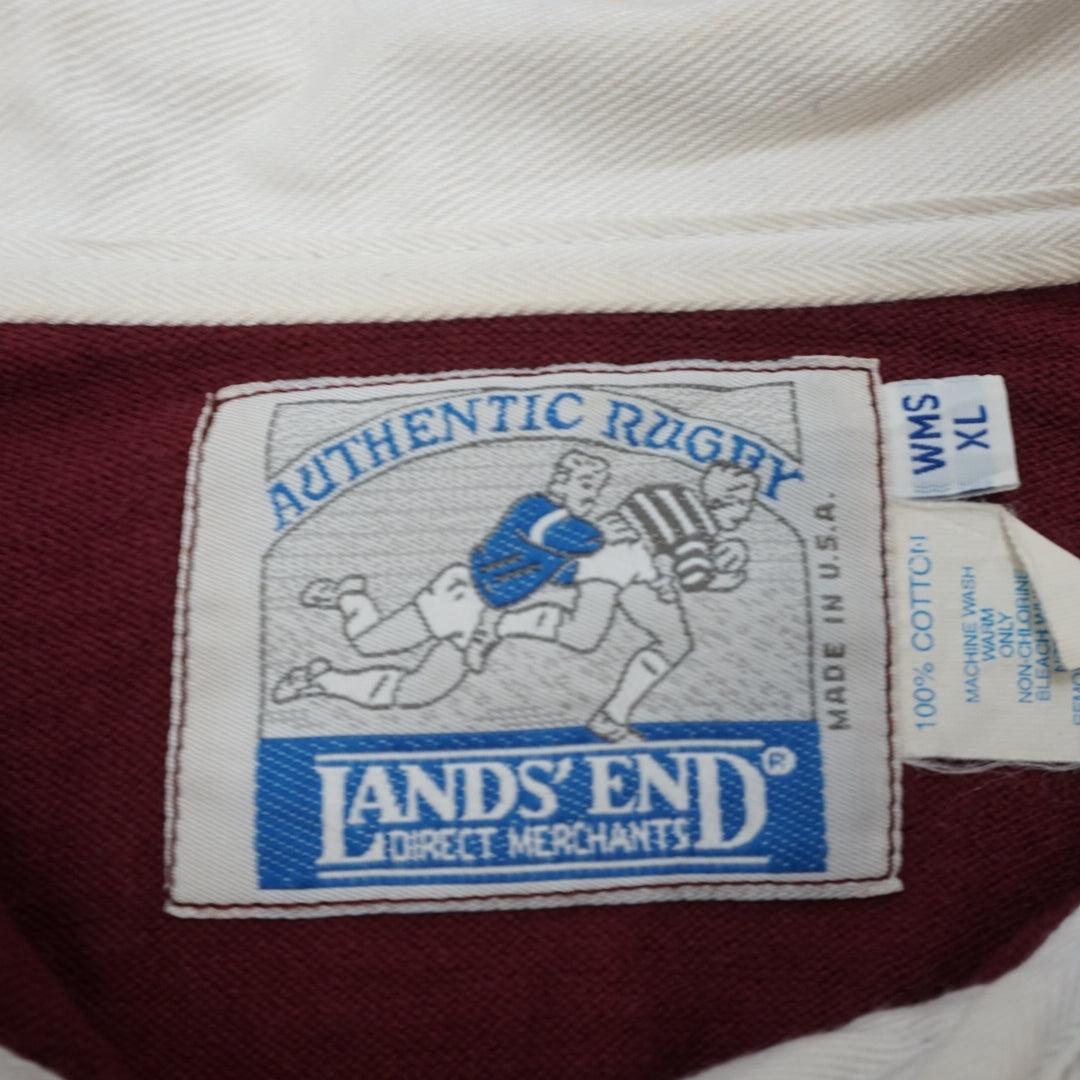 90s Lands' End Authentic Rugby Striped Shirt Rugby