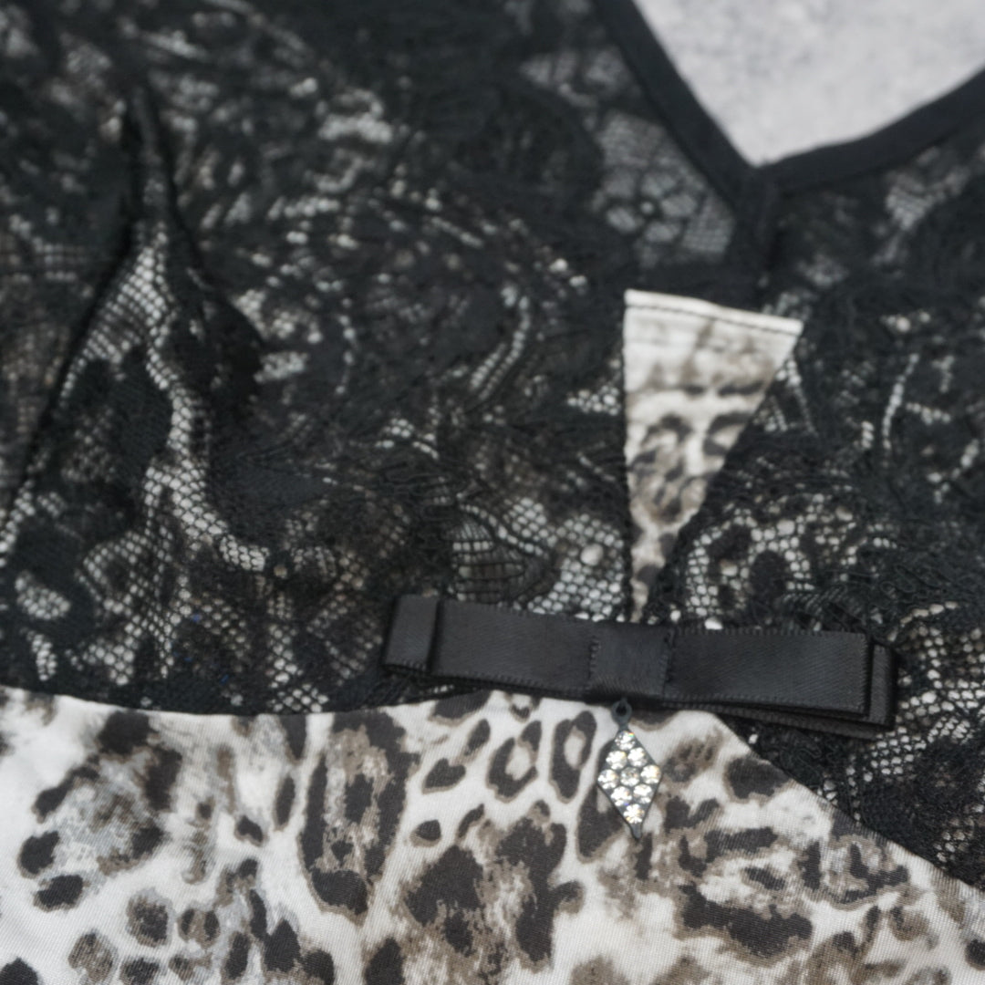2000s Vivien Leopard Lace Cami Top