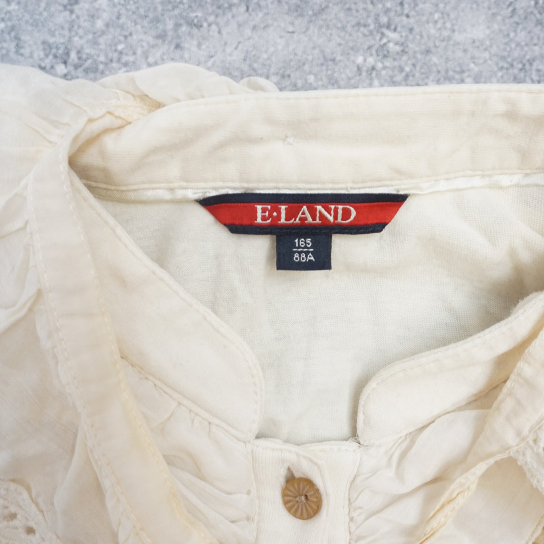 E-Land Ruffle Lace Trim Blouse