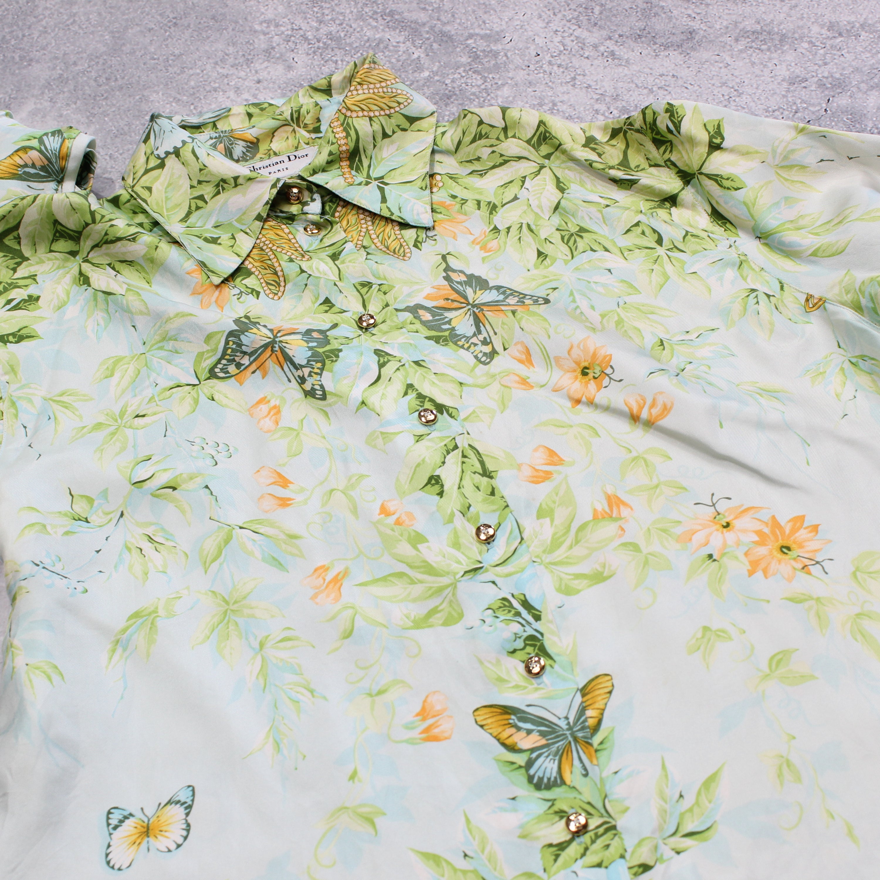 2000s Christian Dior Floral Print Button Up
