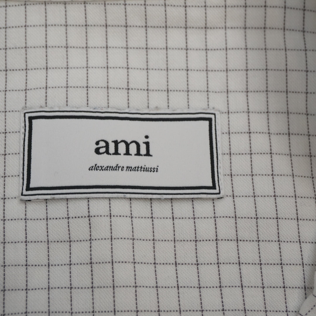 Ami Grid Check Heart Shirt