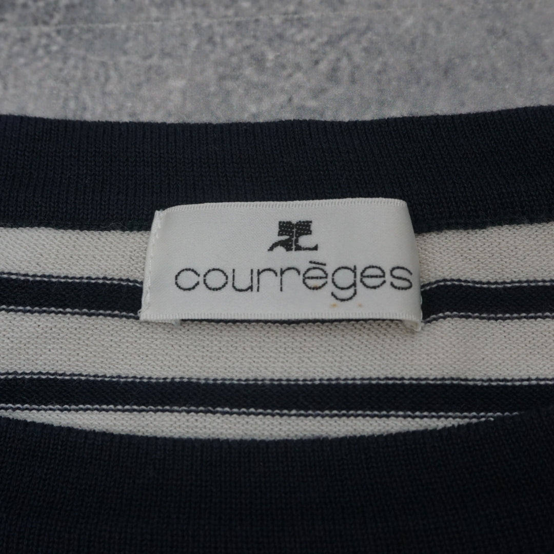 2000s Courrèges Striped Tie Sleeve Top