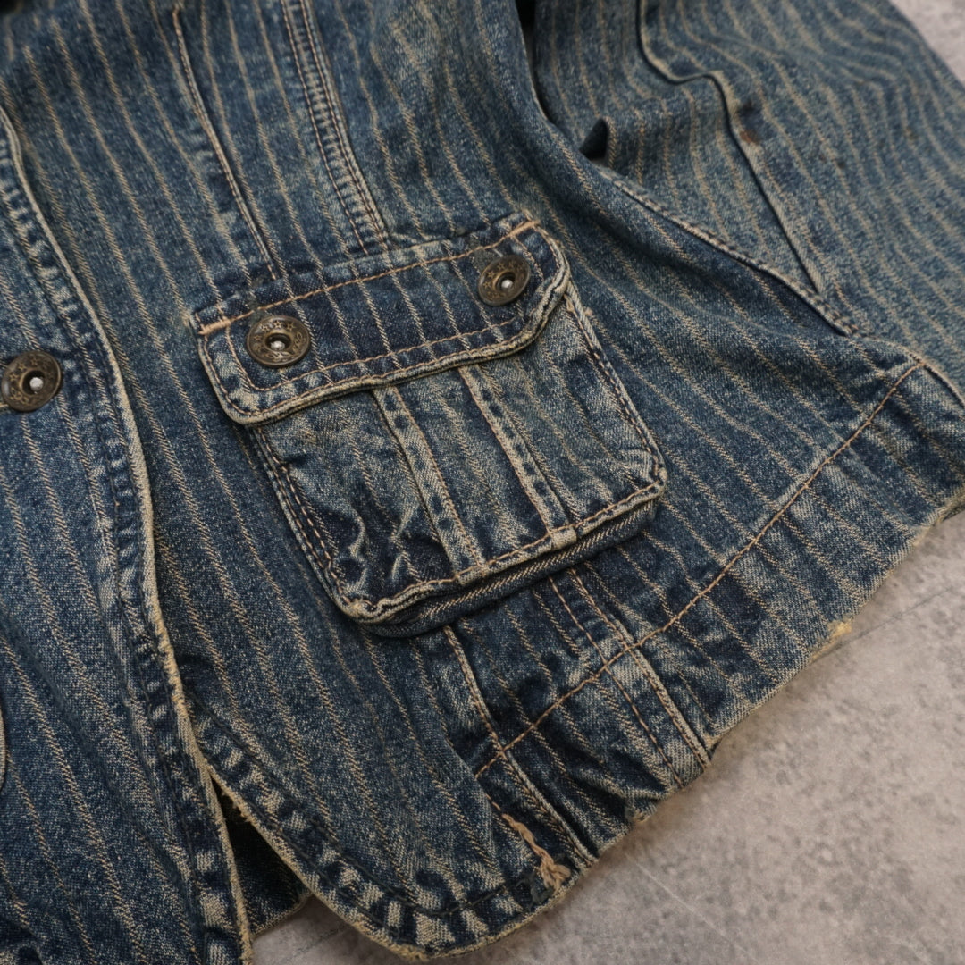 90s Striped Denim Jacket