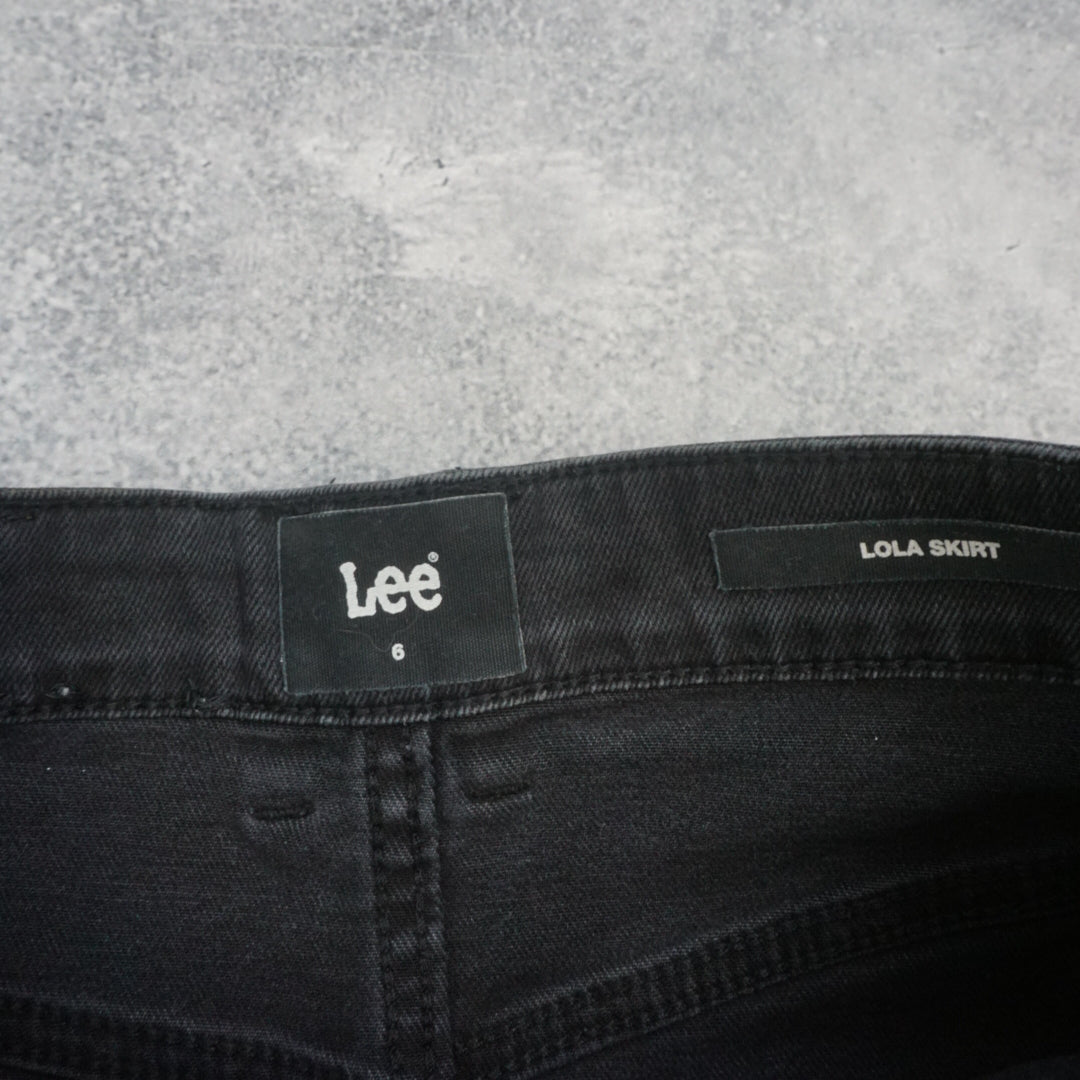 Lee Lola Denim Raw Hem Mini Skirt