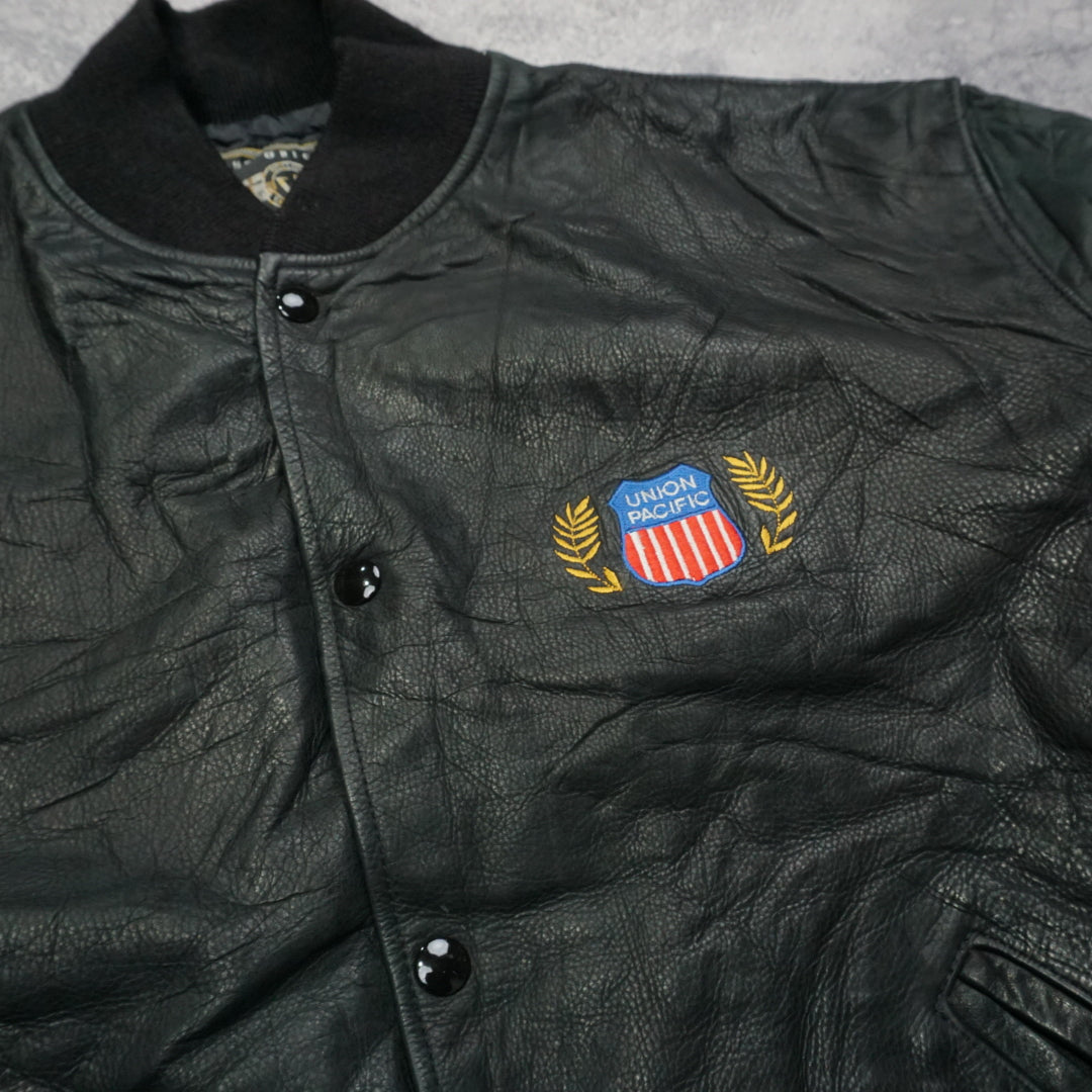 90s Holloway Union Pacific Leather Jacket