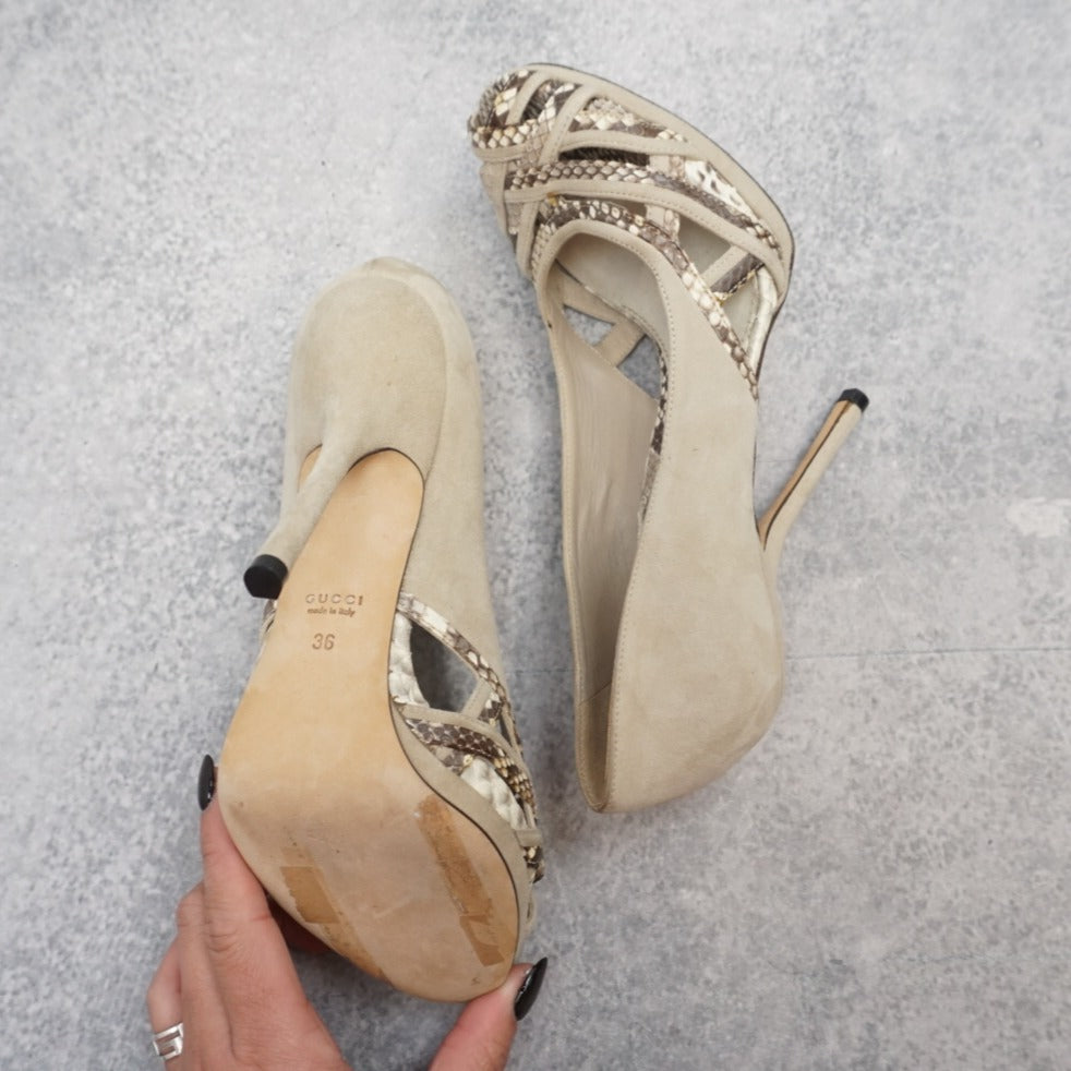 2000s Gucci High Heels Strappy Shoes