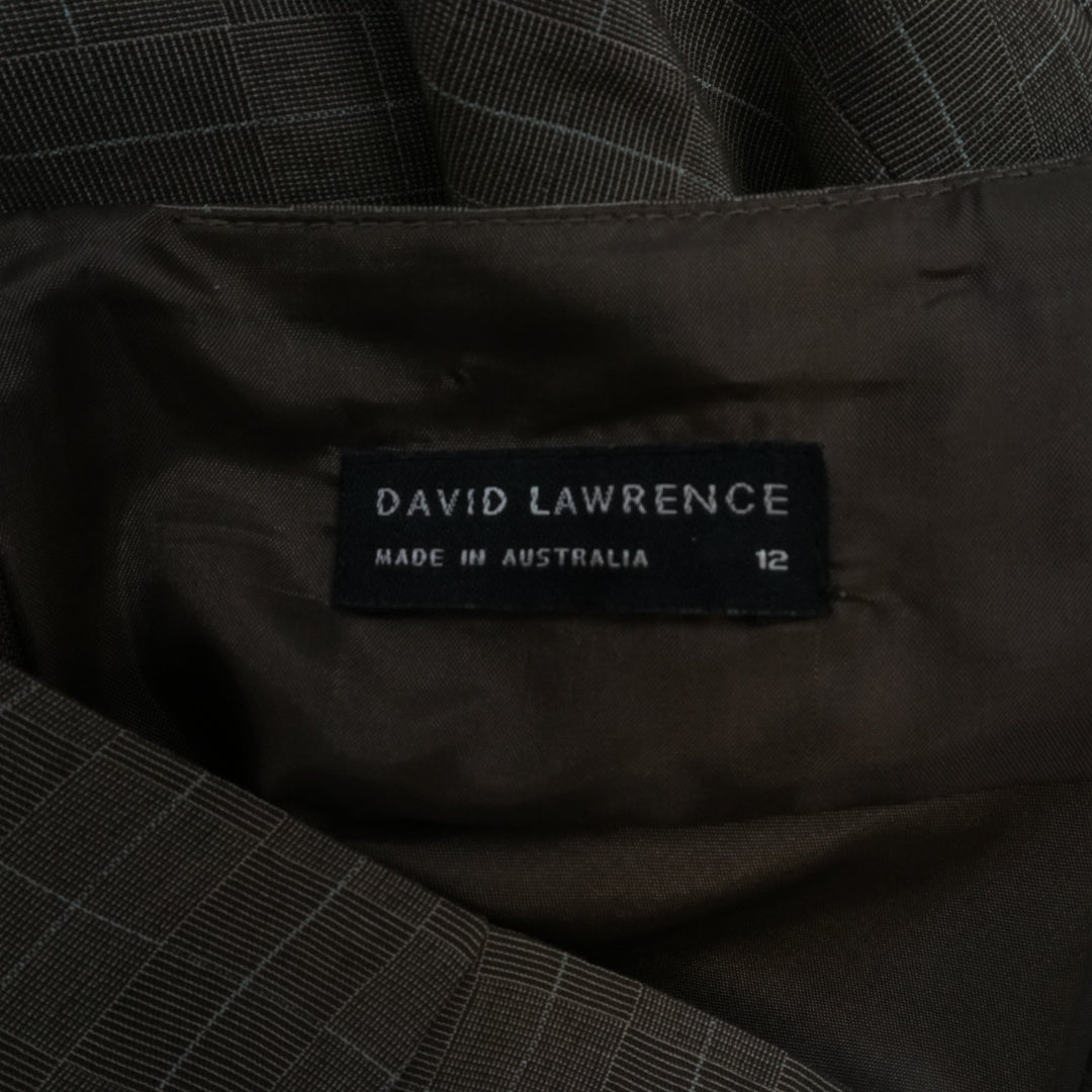 2000s David Lawrence Plaid Pencil Midi Skirt