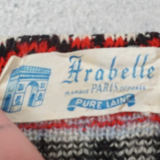 60s Arabelle Paris Fair Isle Pure Wool Knit Sweater