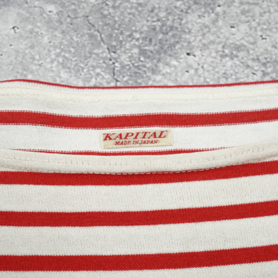 Kapital Striped Boat Neck T-Shirt
