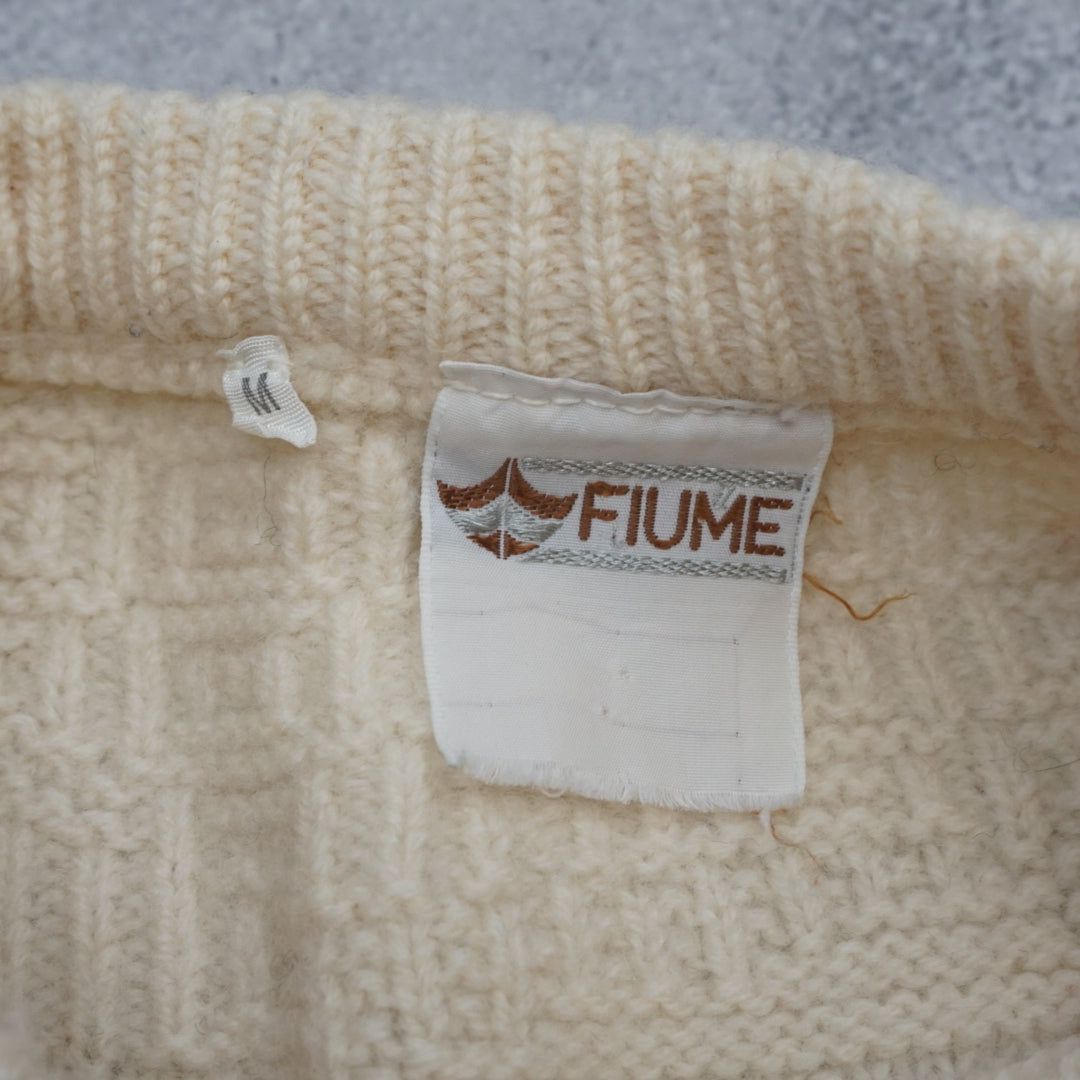 80s Fiume Cropped Cable Knit Sweater