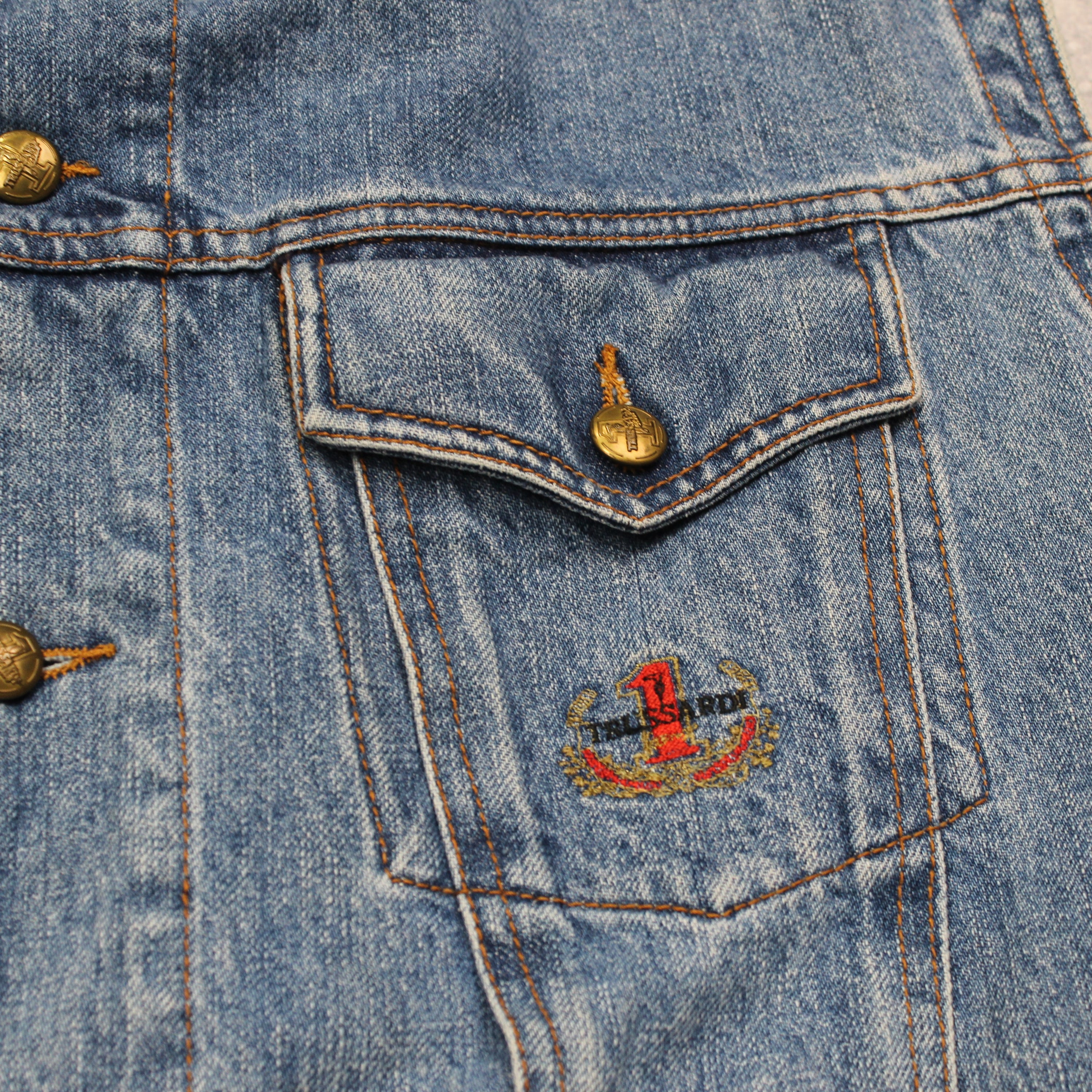 90s Trussardi Vest Denim Jacket