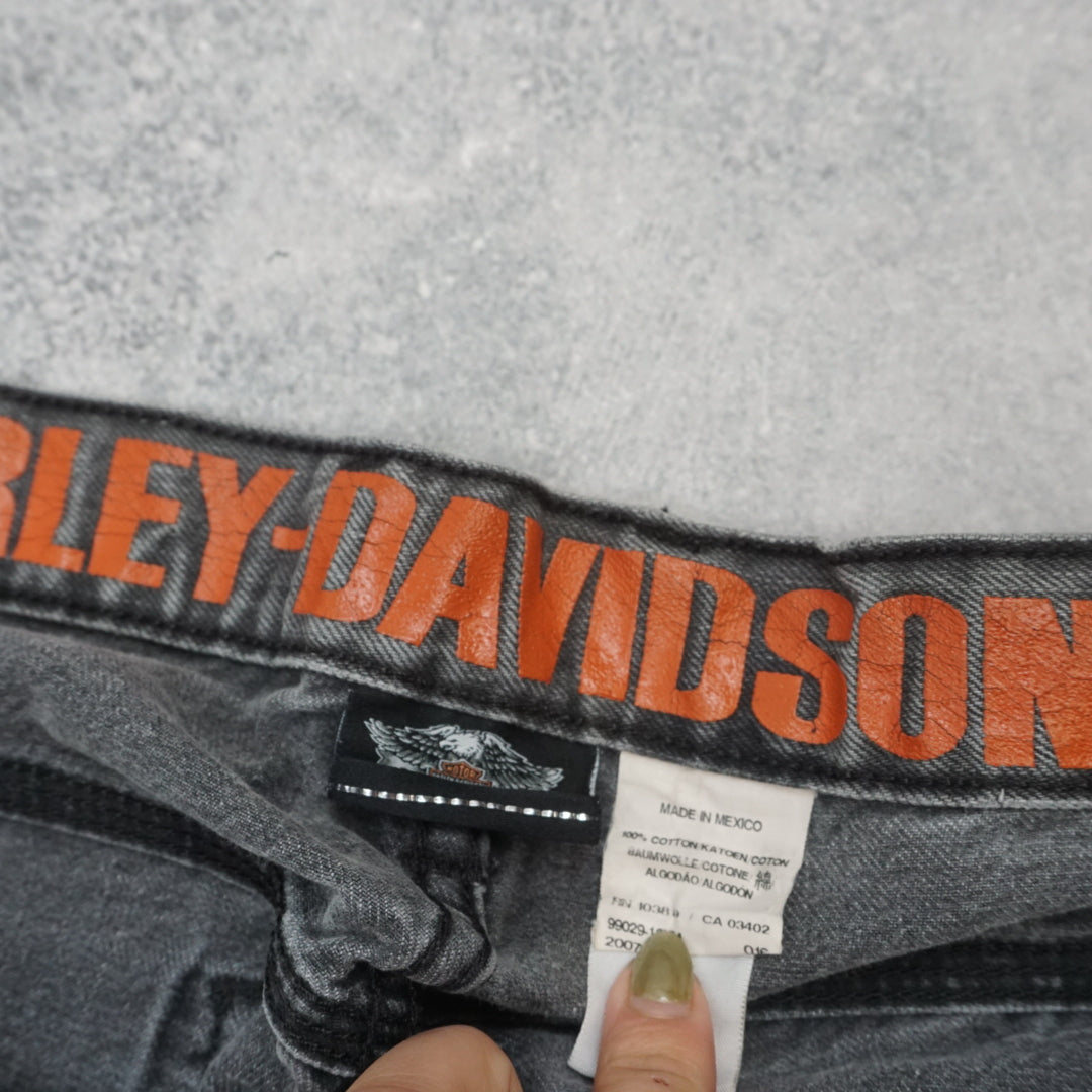2000s Harley-Davidson Grey Washed Jeans