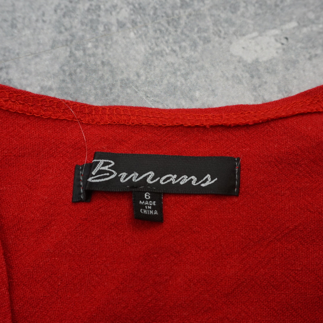 Burans Cropped Tie-Front Top