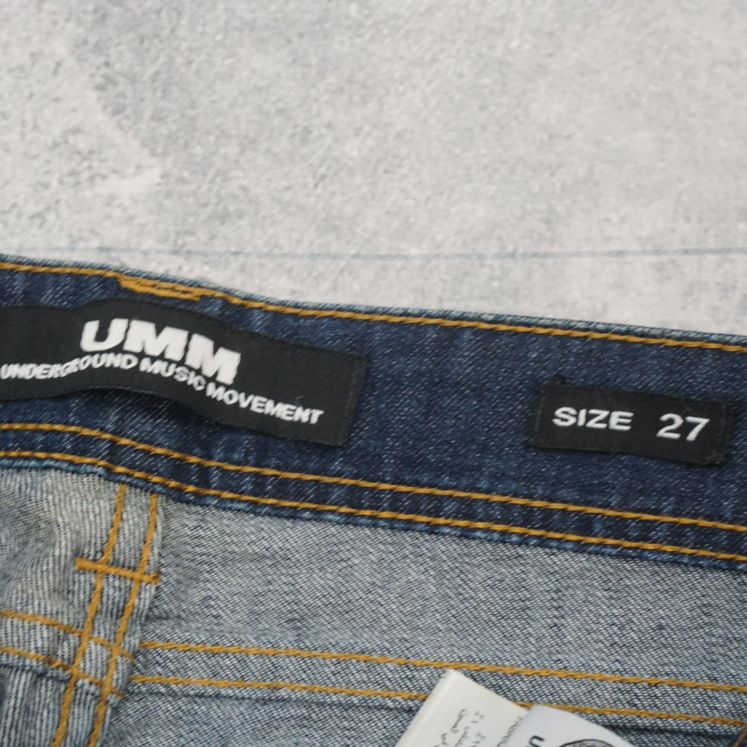 2000s UMM Underground Music Movement Distressed Straight Jeans