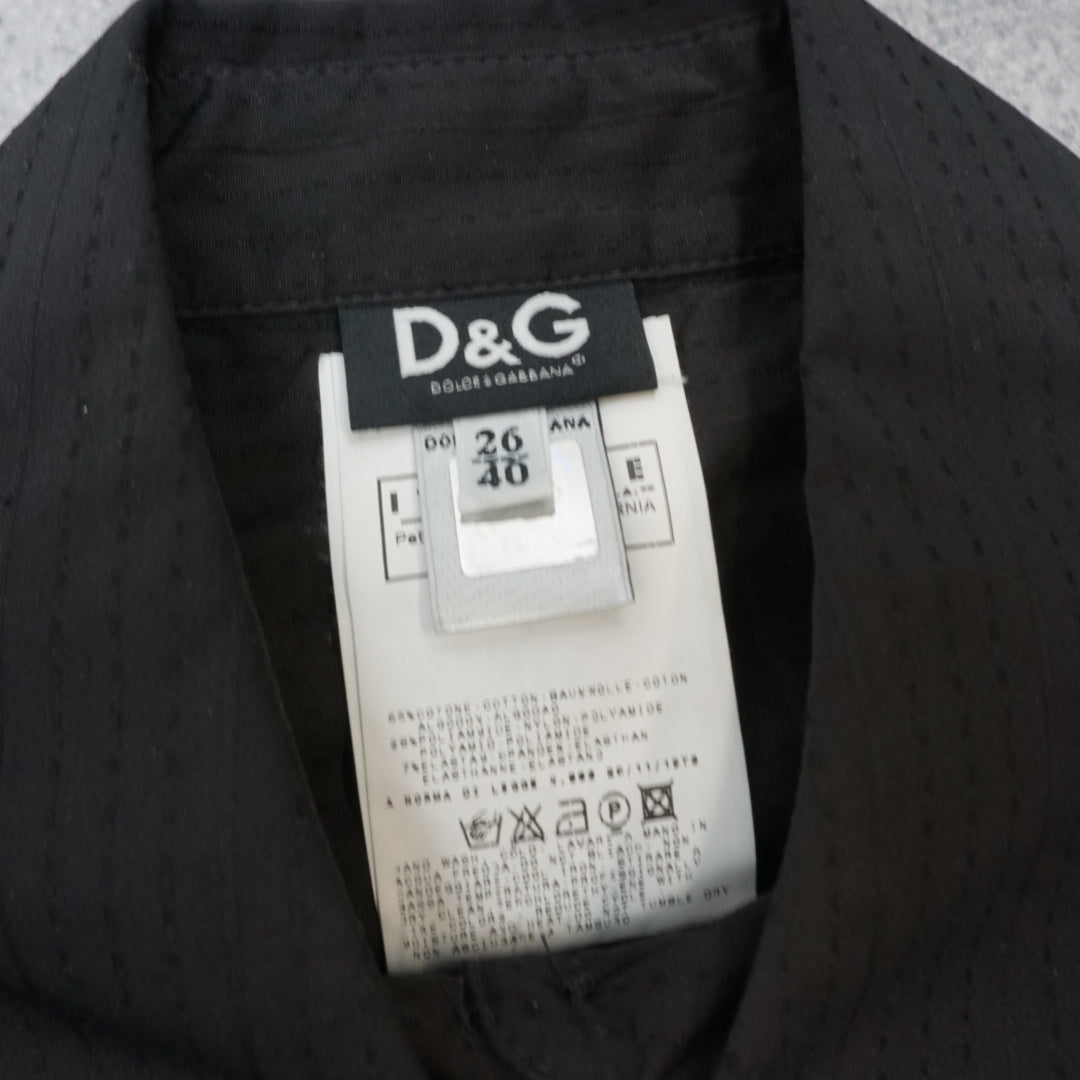 2000s Dolce & Gabbana Pleated Fitted Button Up Shirt