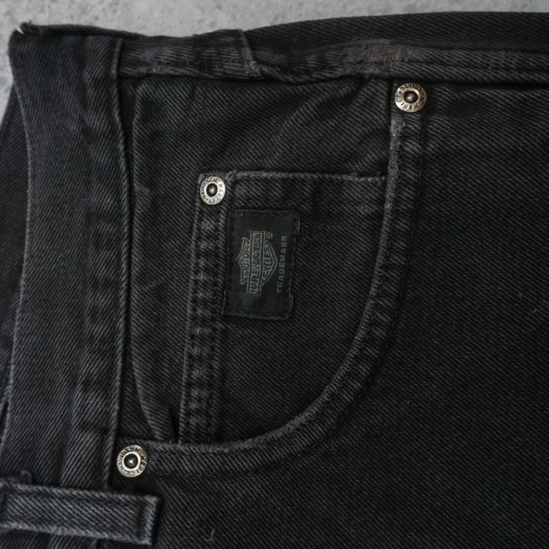 90s Harley-Davidson Straight Leg Black Denim Jeans