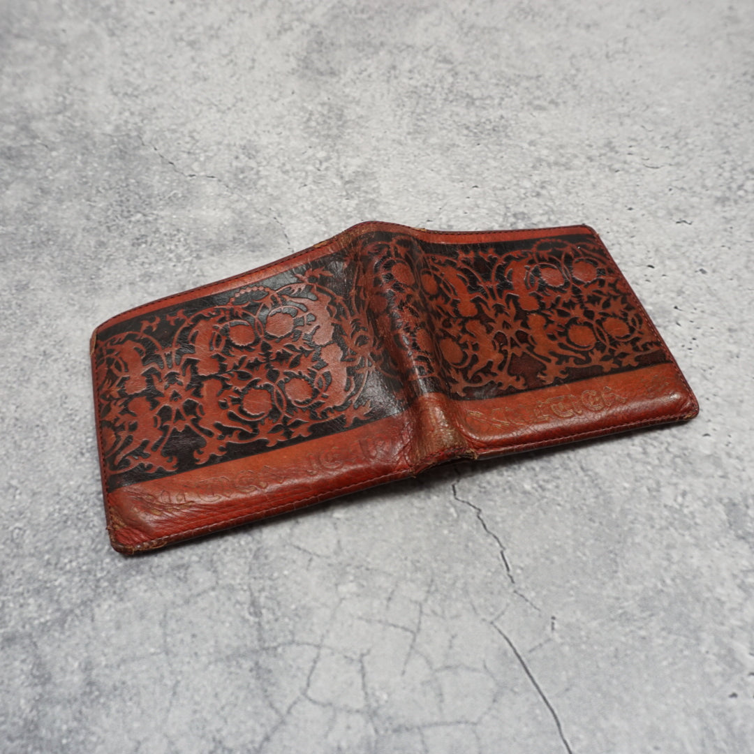 2000s Jean Paul Gaultier Embossed Floral Leather Wallet