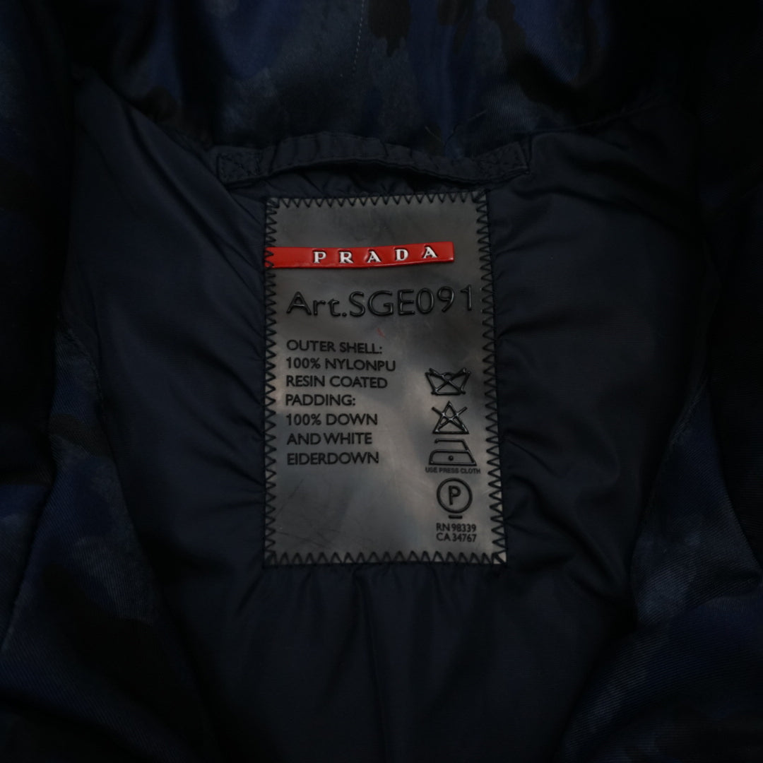 Prada Camo Print Down Puffer Jacket