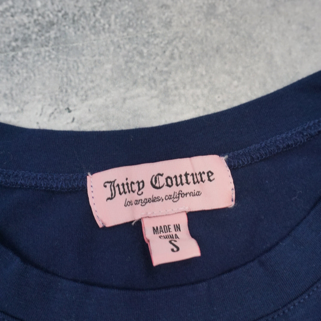 2000s Juicy Couture Crown Rhinestone Graphic T-Shirt