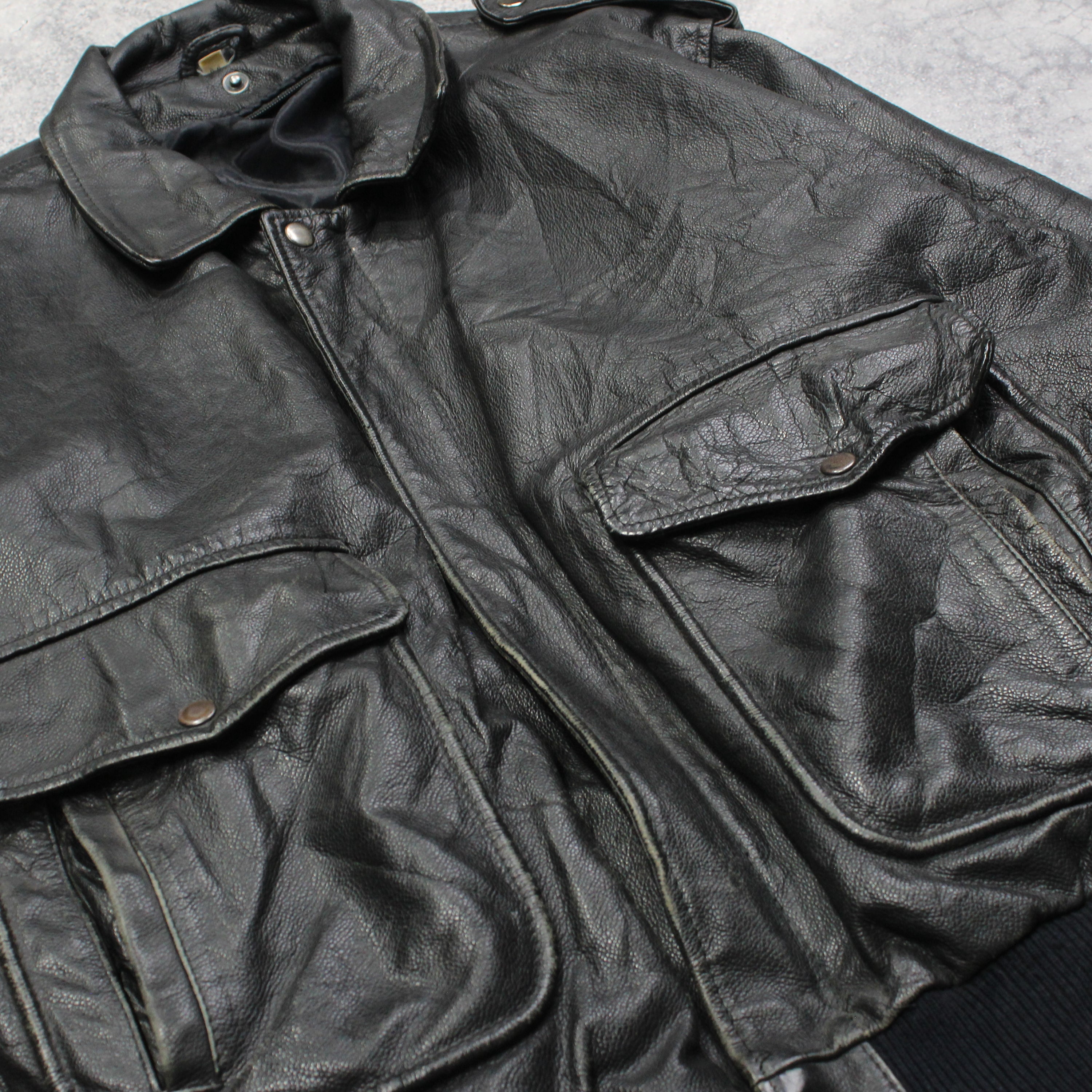 90s Aviator Leather Jacket