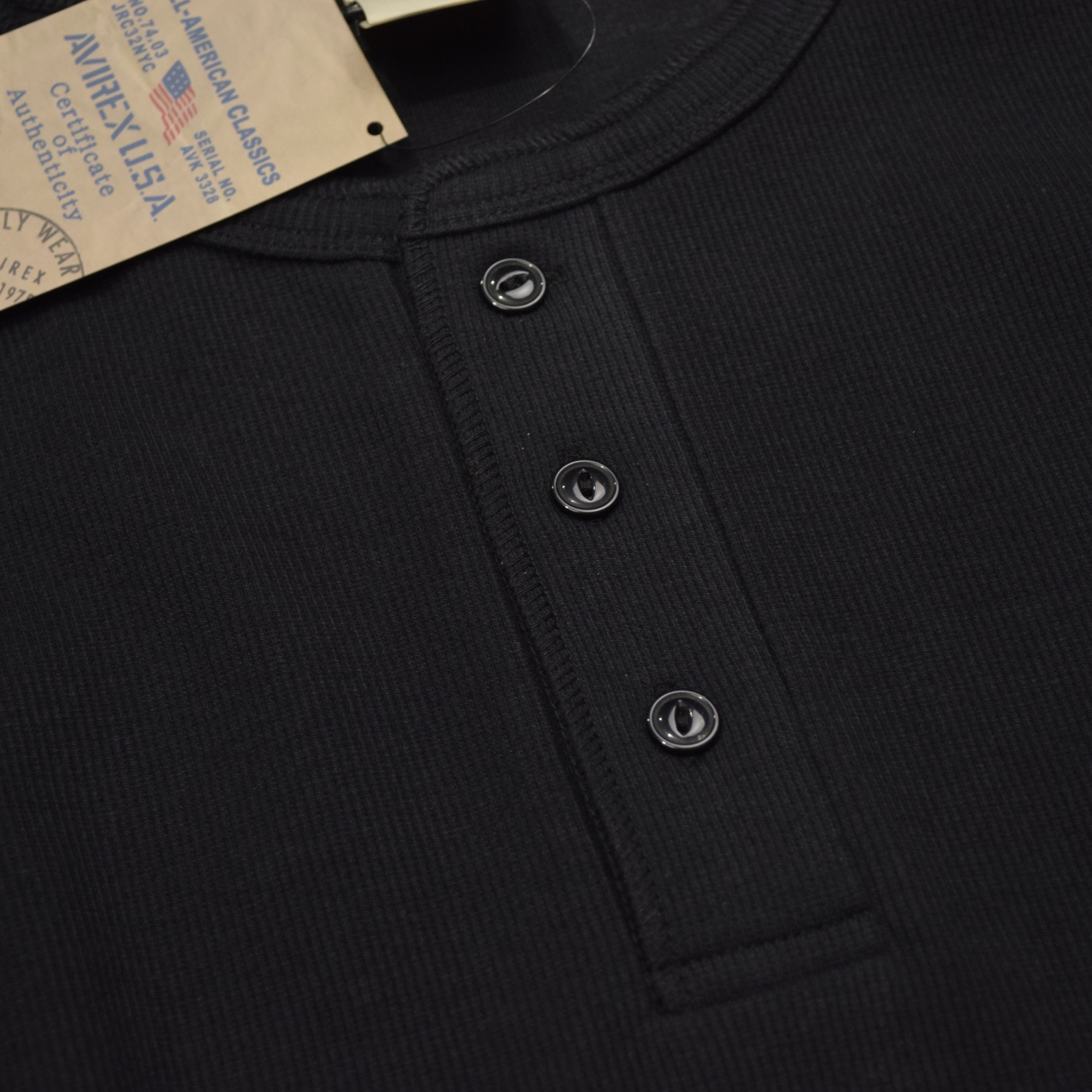 Avirex Ribbed Henley T-Shirt