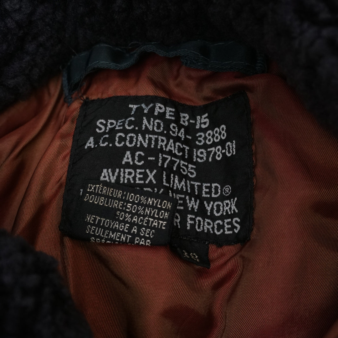 2000s Avirex B-15 Flight Shearling Collar Jacket Bomber