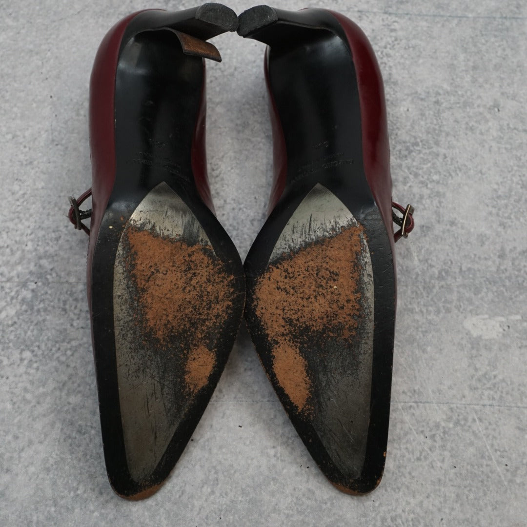 90s Emporio Armani Mary Jane Pointed Toe Heels