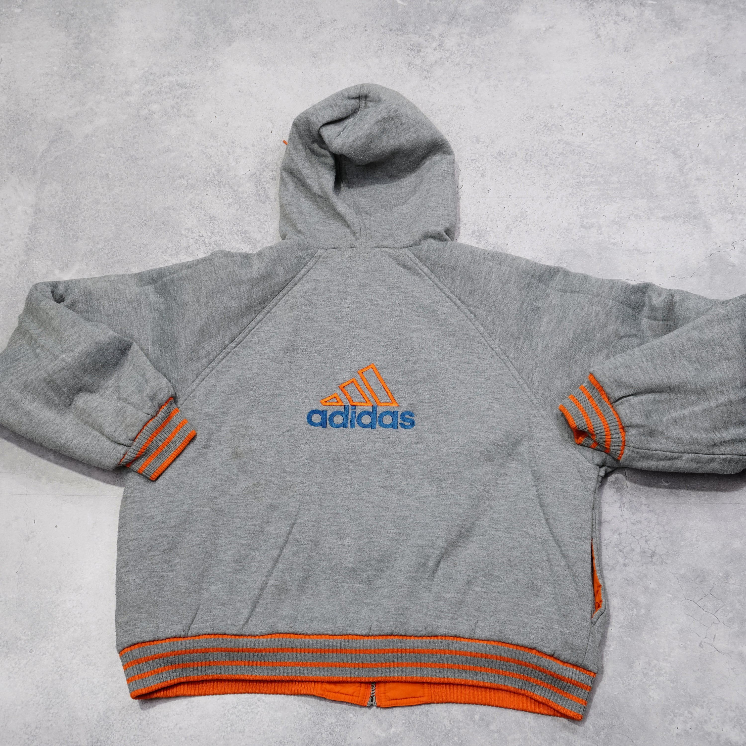 2000s Adidas Full Zip Orange Hoodie