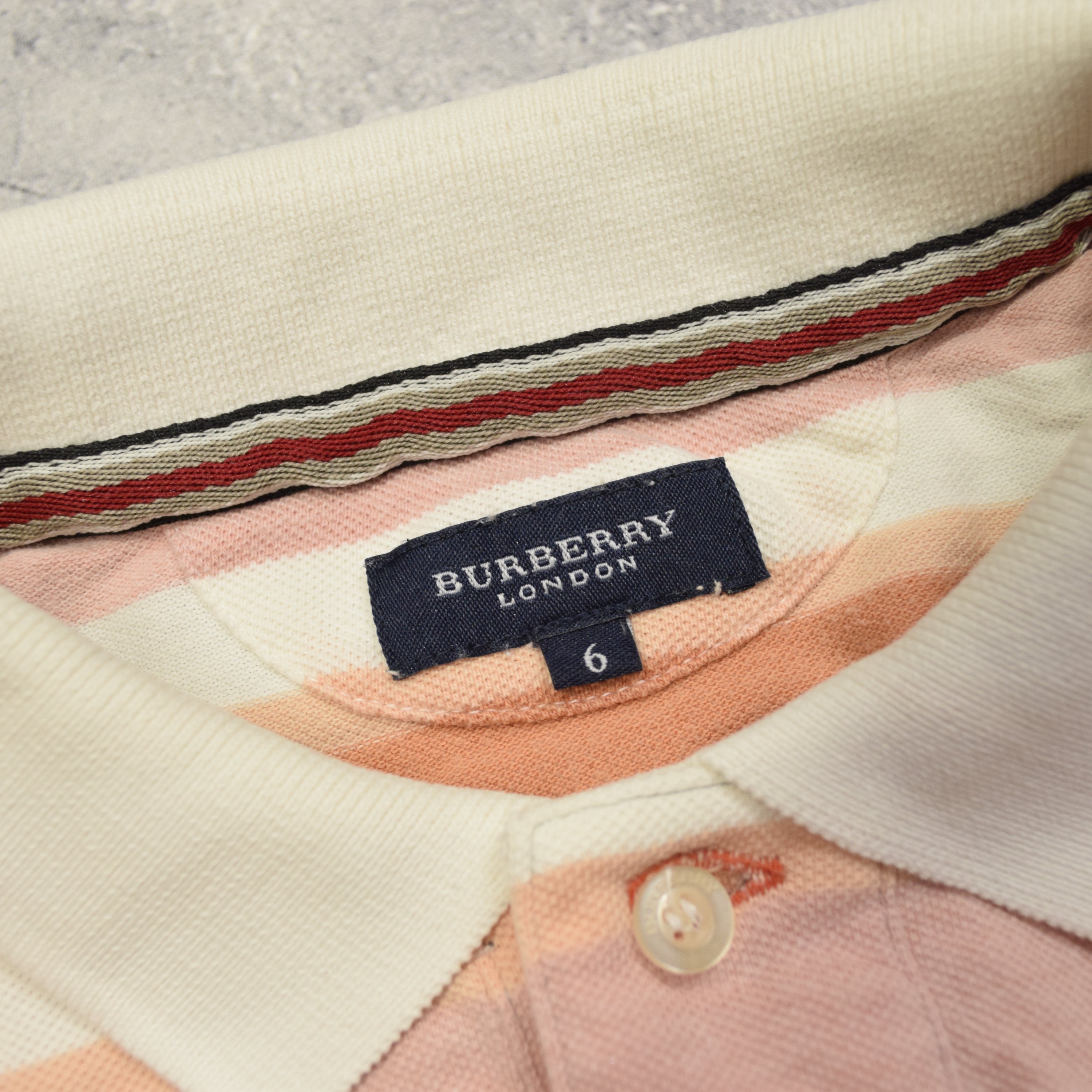 2000s Burberry Striped Polo