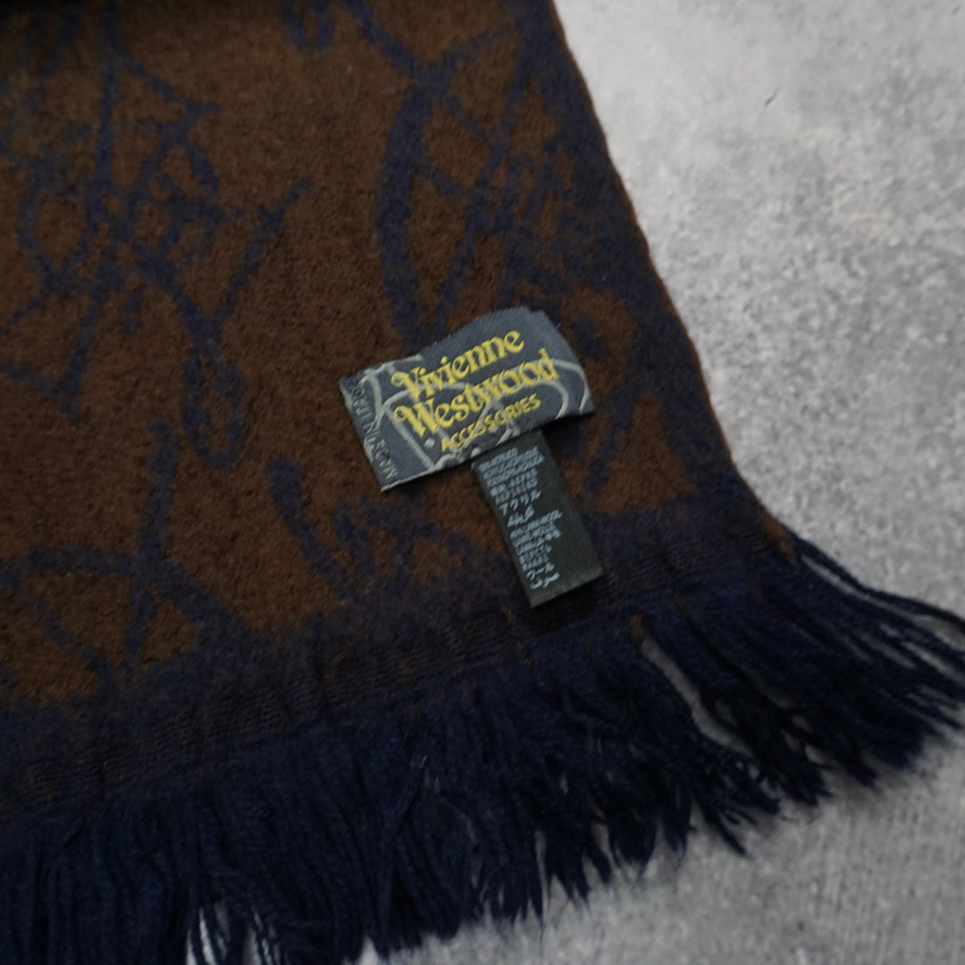 Vivienne Westwood Fringed Patterned Scarf