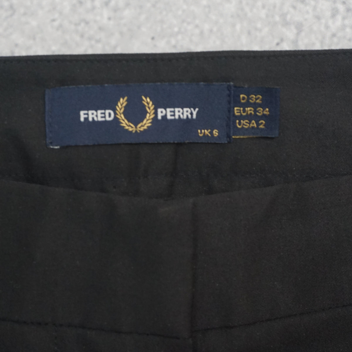 Fred Perry Tailored Black Pleated Pants