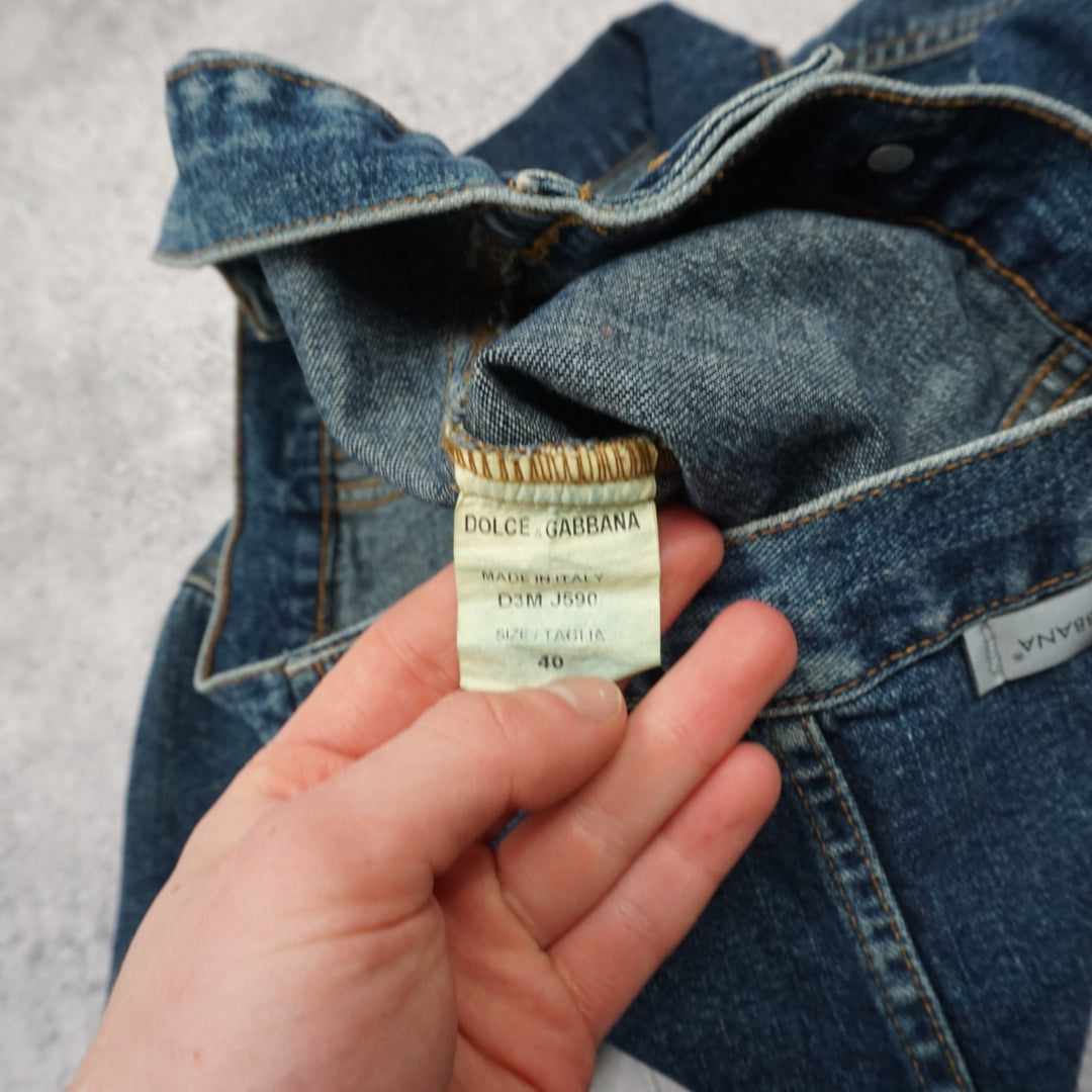 2000s Dolce & Gabbana Rhinestone Denim Jacket
