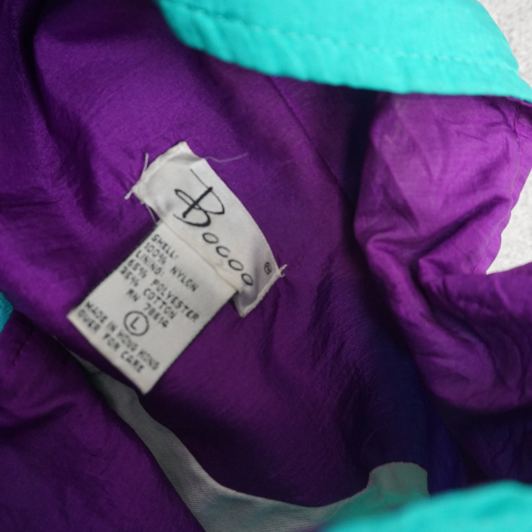 80s Bocoo Multicolor Geometric Track Jacket