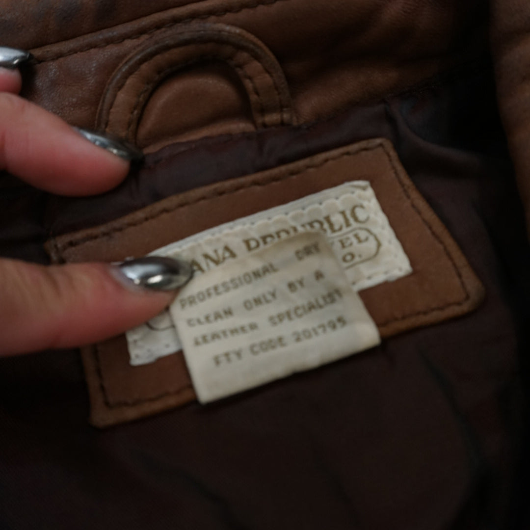 90s Banana Republic Safari Travel Suede Leather Jacket Bomber