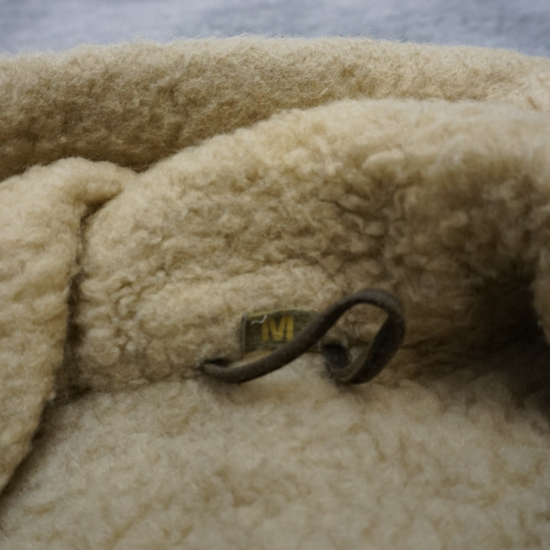 90s Spirit By Aristomann Shearling Suede Buckle Leather Jacket Aviator
