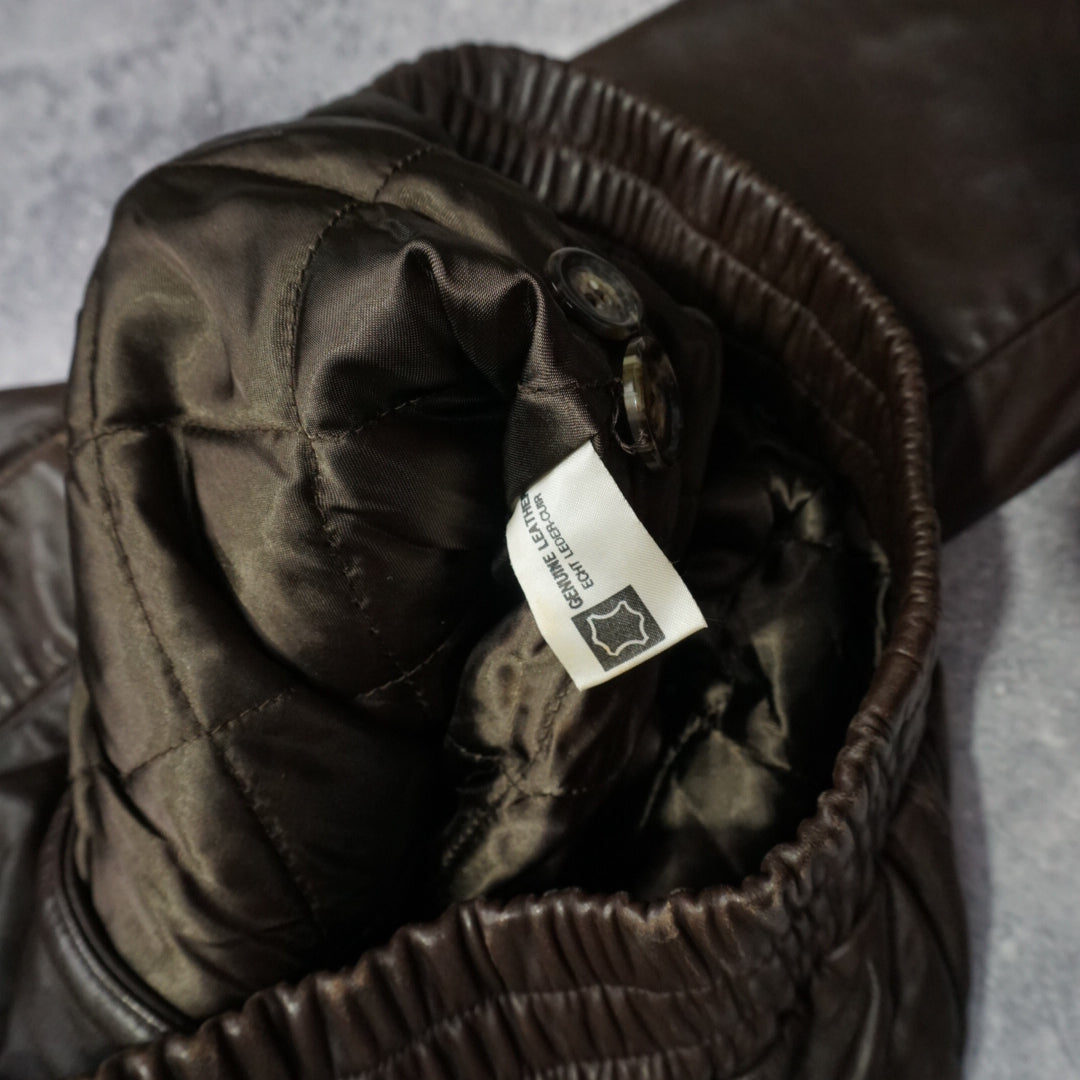 2000s Balenciaga Double Breasted Leather Jacket